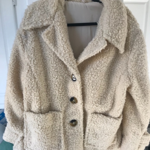 Free People So Soft Faux Shearling Teddy Coat, large - Picture 4 of 8